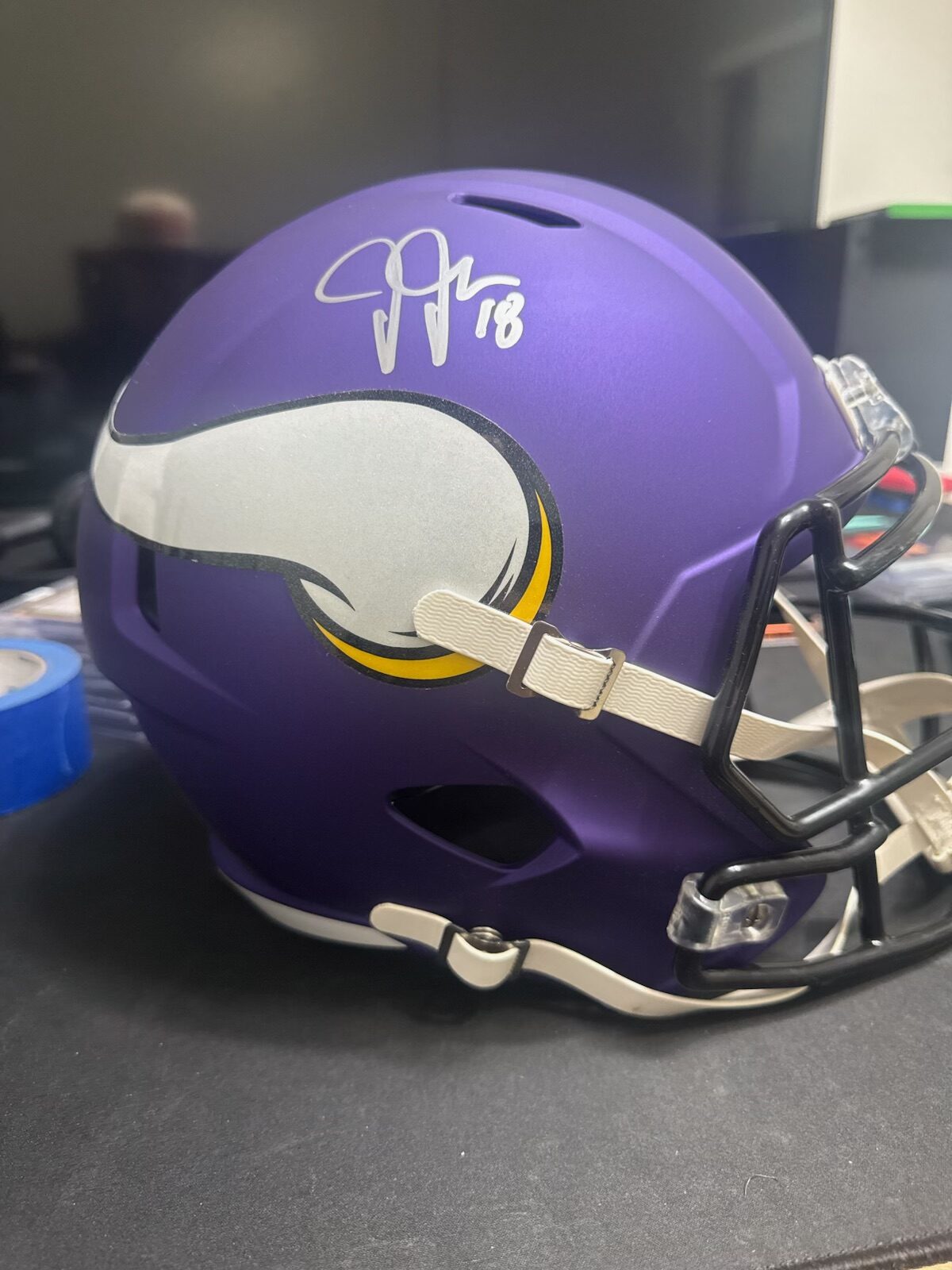 Justin Jefferson Autographed Helmet